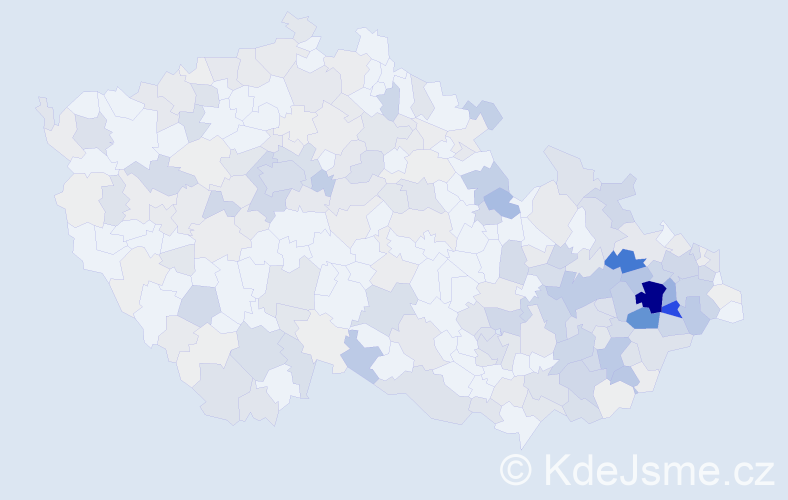 Příjmení: 'Černochová', počet výskytů 1157 v celé ČR