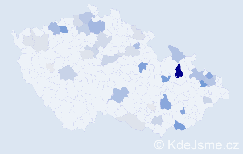 Příjmení: 'Cingelová', počet výskytů 99 v celé ČR