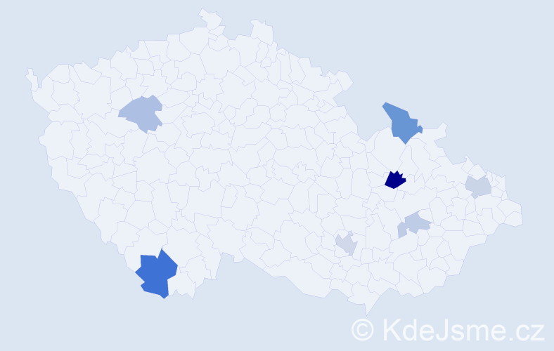 Příjmení: 'Bandik', počet výskytů 14 v celé ČR