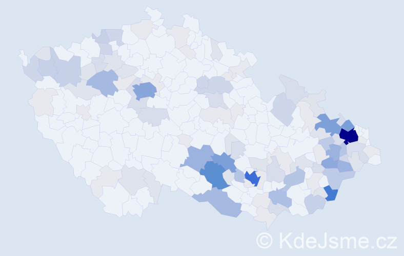 Příjmení: 'Tvarůžková', počet výskytů 449 v celé ČR
