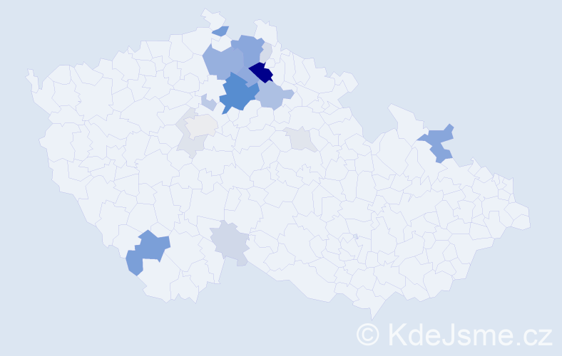 Příjmení: 'Kolner', počet výskytů 52 v celé ČR