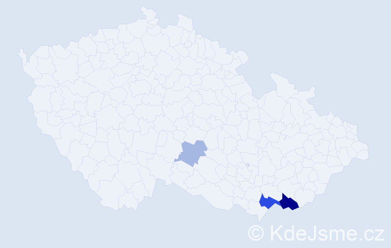 Příjmení: 'Kozányová', počet výskytů 7 v celé ČR