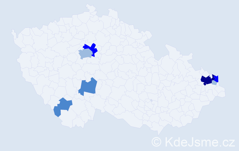 Příjmení: 'Balčíková', počet výskytů 20 v celé ČR