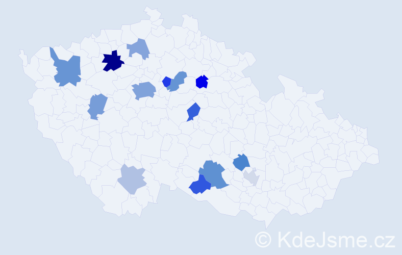 Příjmení: 'Kolomiyets', počet výskytů 29 v celé ČR