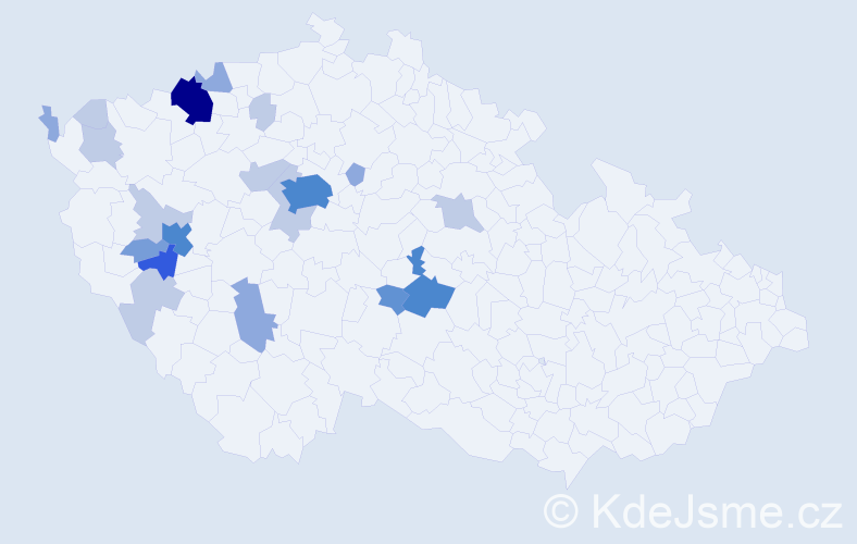 Příjmení: 'Lecjaksová', počet výskytů 54 v celé ČR