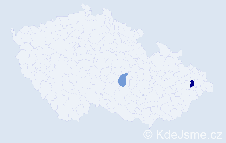 Příjmení: 'Kindrová', počet výskytů 4 v celé ČR