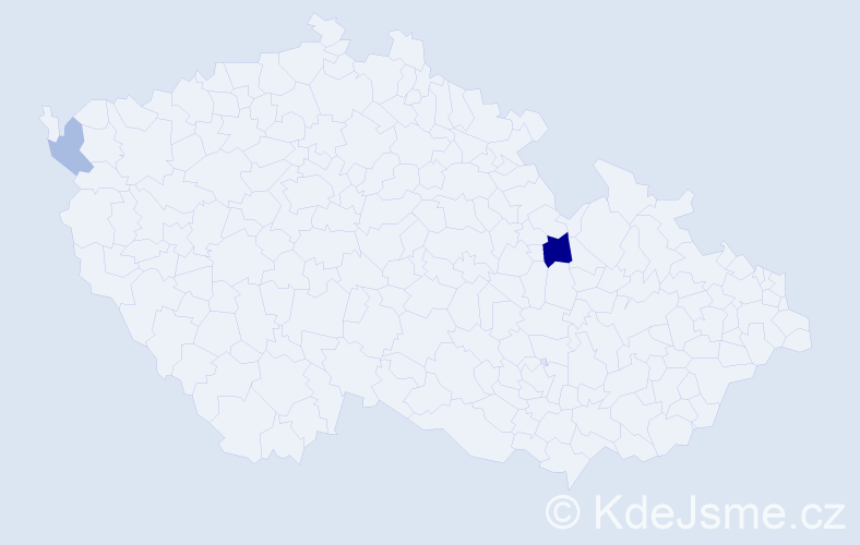 Příjmení: 'Korsus', počet výskytů 4 v celé ČR