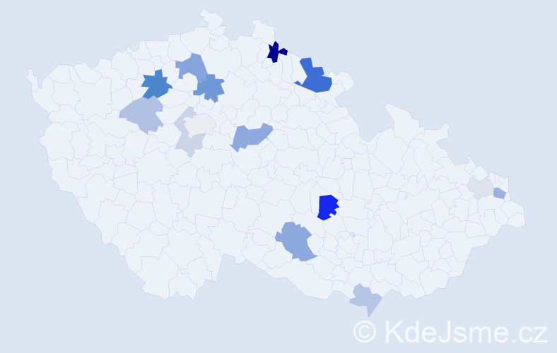 Příjmení: 'Csicso', počet výskytů 28 v celé ČR