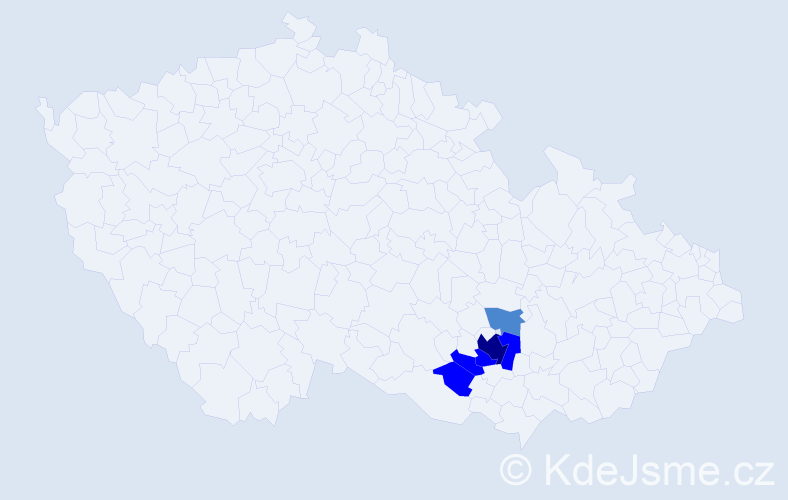 Příjmení: 'Hlučilová', počet výskytů 10 v celé ČR