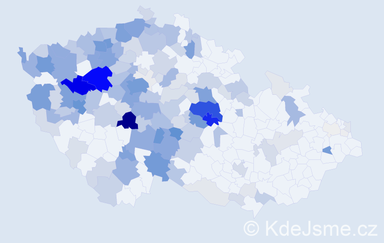 Příjmení: 'Vodrážka', počet výskytů 831 v celé ČR