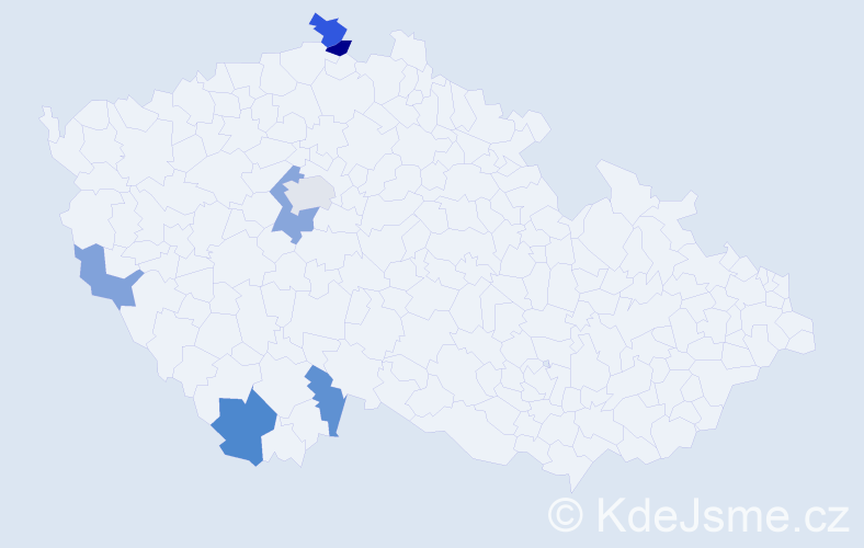Příjmení: 'Bidelnica', počet výskytů 12 v celé ČR