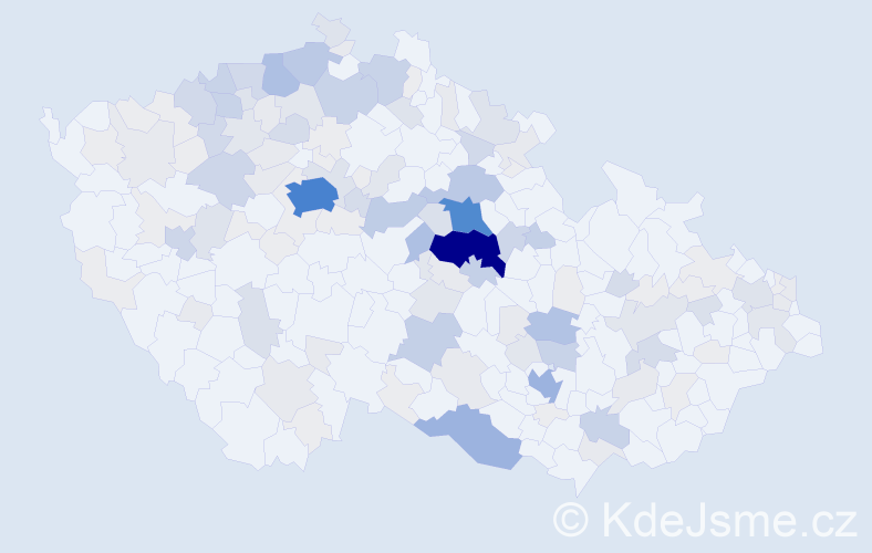 Příjmení: 'Medunová', počet výskytů 622 v celé ČR