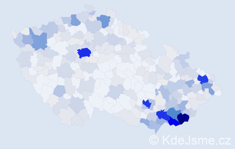 Příjmení: 'Horňák', počet výskytů 1039 v celé ČR