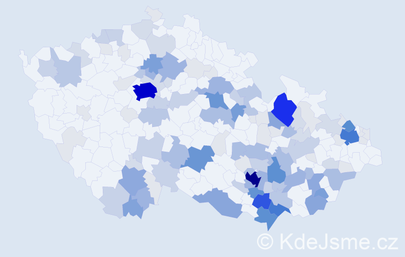 Příjmení: 'Viktorin', počet výskytů 509 v celé ČR