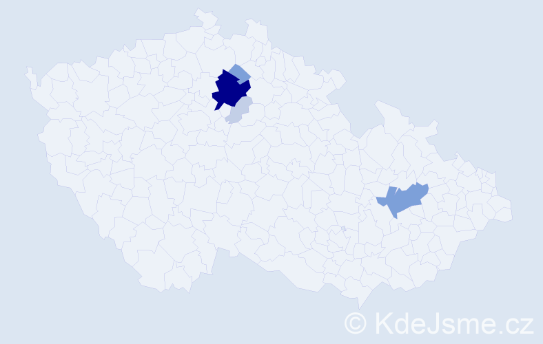 Příjmení: 'Kodriková', počet výskytů 18 v celé ČR
