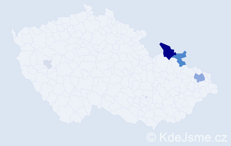 Příjmení: 'Kocuba', počet výskytů 16 v celé ČR