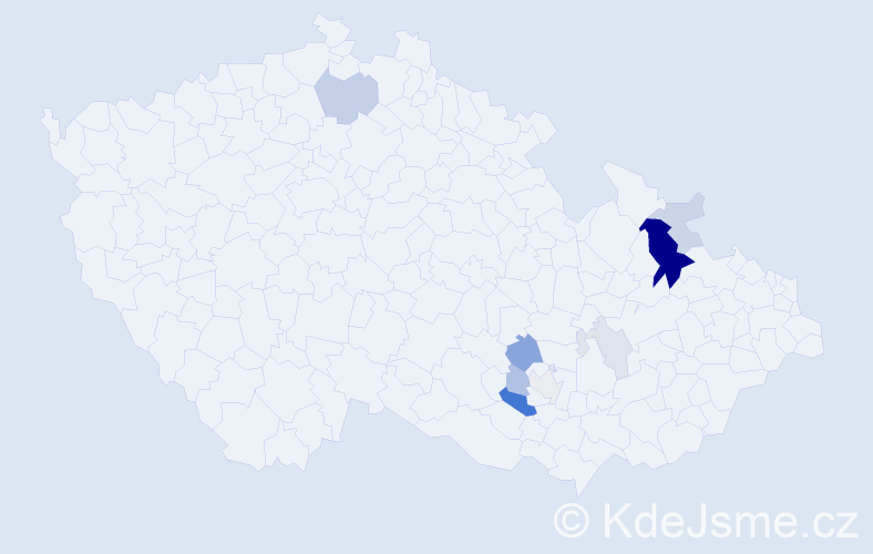 Příjmení: 'Kulašová', počet výskytů 24 v celé ČR