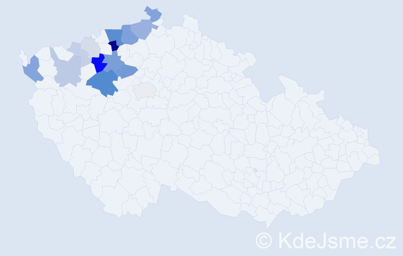 Příjmení: 'Čečrle', počet výskytů 51 v celé ČR