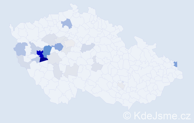 Příjmení: 'Nolč', počet výskytů 101 v celé ČR