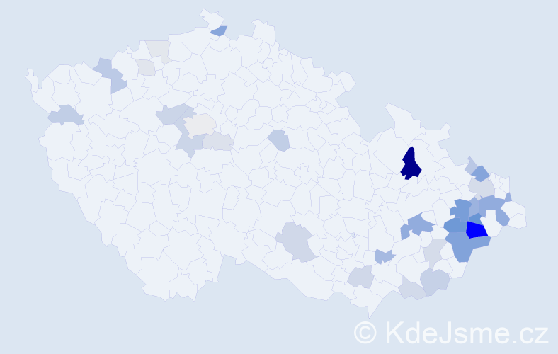 Příjmení: 'Škorňová', počet výskytů 97 v celé ČR