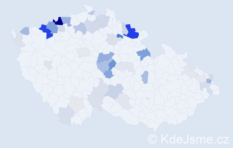 Příjmení: 'Mačová', počet výskytů 135 v celé ČR