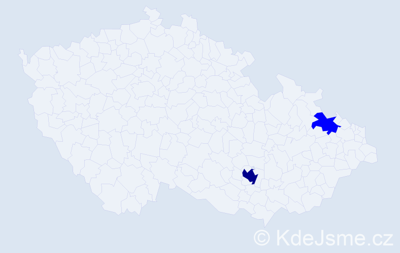 Příjmení: 'Dimčev', počet výskytů 3 v celé ČR
