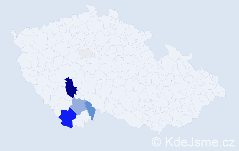 Příjmení: 'Grammetbauer', počet výskytů 12 v celé ČR
