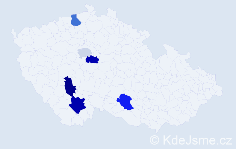 Příjmení: 'Pivová', počet výskytů 7 v celé ČR