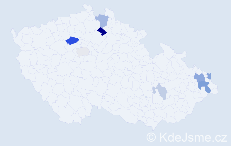 Příjmení: 'Pachota', počet výskytů 20 v celé ČR