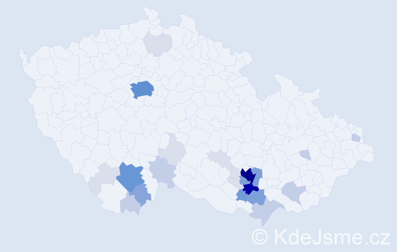 Příjmení: 'Kelblová', počet výskytů 104 v celé ČR