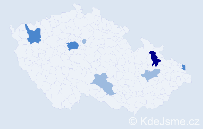 Příjmení: 'Dvorák', počet výskytů 14 v celé ČR