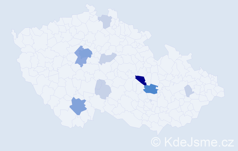 Příjmení: 'Grubhoffer', počet výskytů 31 v celé ČR