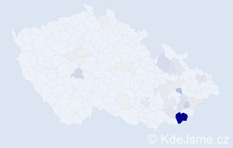 Příjmení: 'Mikláš', počet výskytů 149 v celé ČR