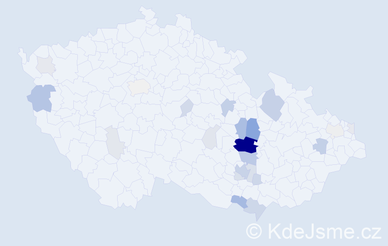 Příjmení: 'Bělehrádek', počet výskytů 85 v celé ČR