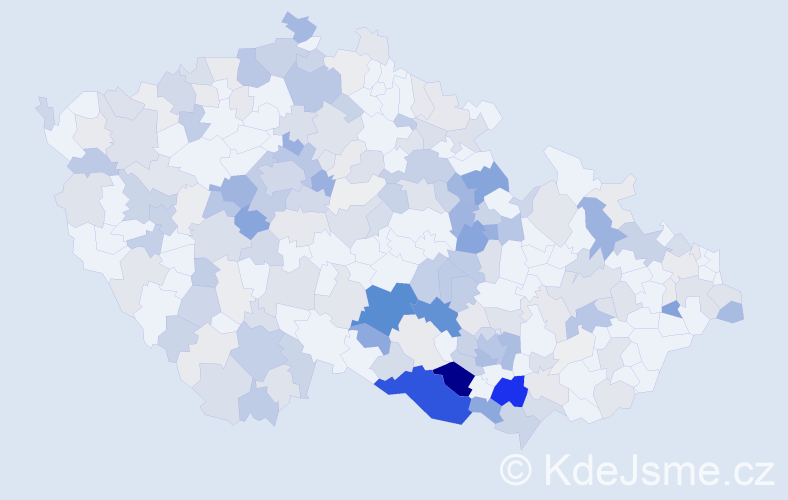 Příjmení: 'Hlávka', počet výskytů 824 v celé ČR