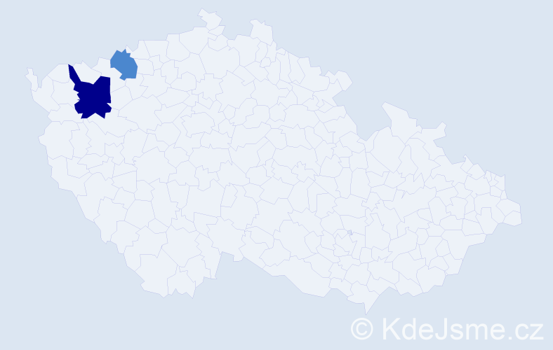 Příjmení: 'Kvačanová', počet výskytů 6 v celé ČR