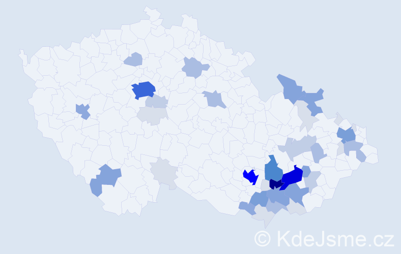 Příjmení: 'Posolda', počet výskytů 160 v celé ČR