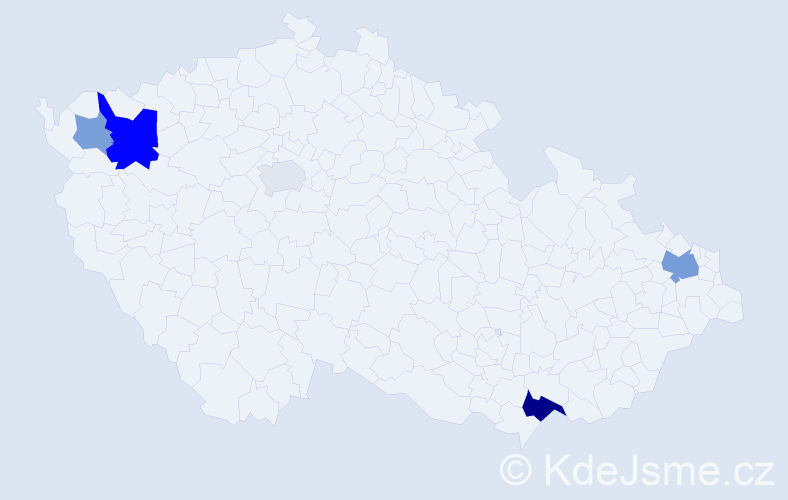 Příjmení: 'Puškel', počet výskytů 11 v celé ČR