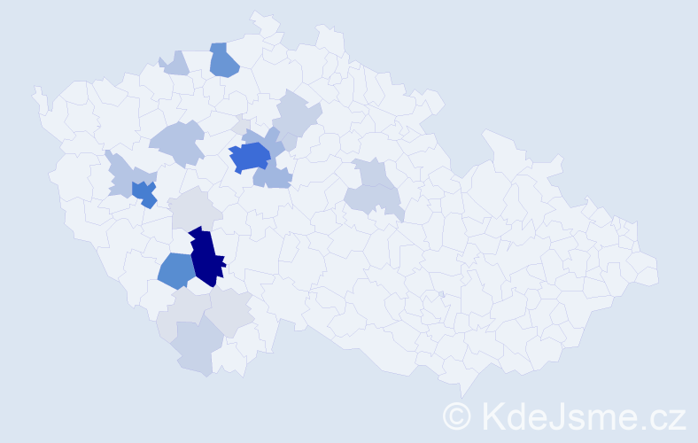 Příjmení: 'Kinkor', počet výskytů 103 v celé ČR