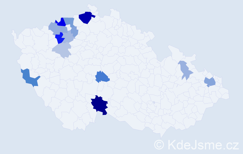 Příjmení: 'Kalaj', počet výskytů 49 v celé ČR