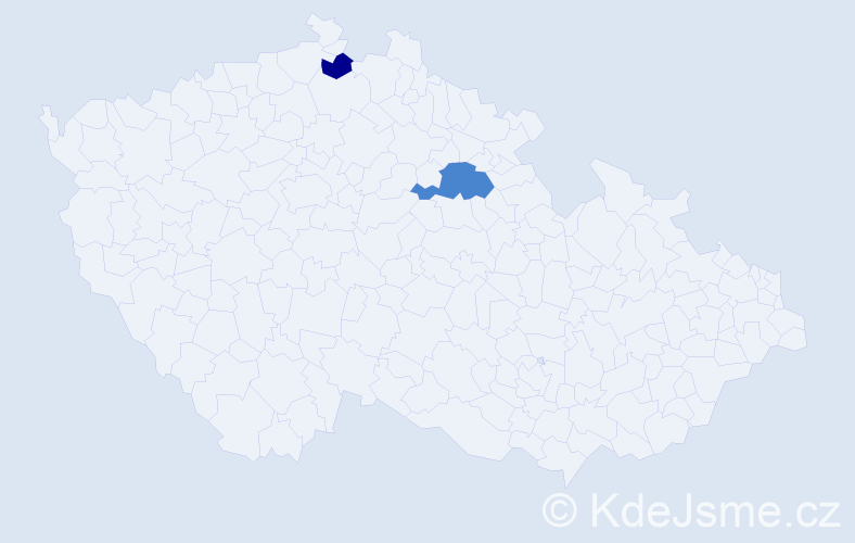 Příjmení: 'Kalcso', počet výskytů 3 v celé ČR