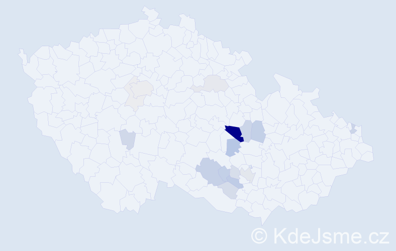 Příjmení: 'Pruška', počet výskytů 52 v celé ČR