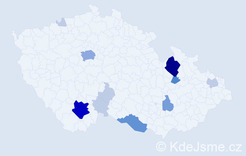 Příjmení: 'Langmannová', počet výskytů 37 v celé ČR