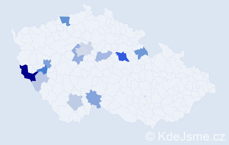 Příjmení: 'Pitter', počet výskytů 51 v celé ČR