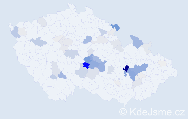 Příjmení: 'Čepl', počet výskytů 153 v celé ČR