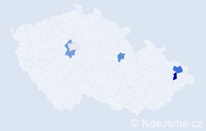 Příjmení: 'Vonšíková', počet výskytů 15 v celé ČR