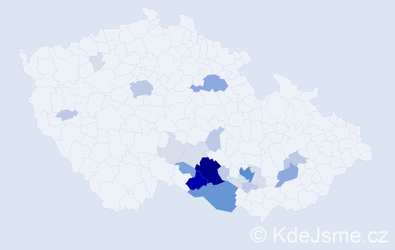 Příjmení: 'Virgl', počet výskytů 88 v celé ČR