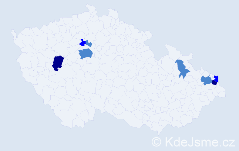 Příjmení: 'Čamaj', počet výskytů 14 v celé ČR