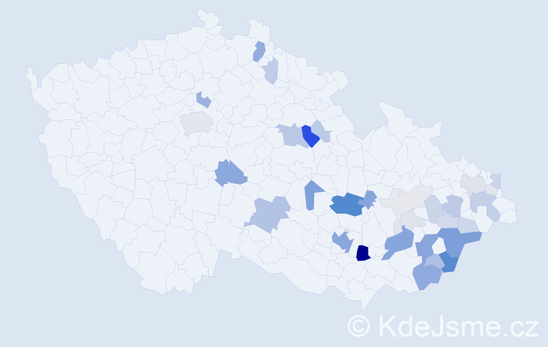 Příjmení: 'Sušil', počet výskytů 113 v celé ČR