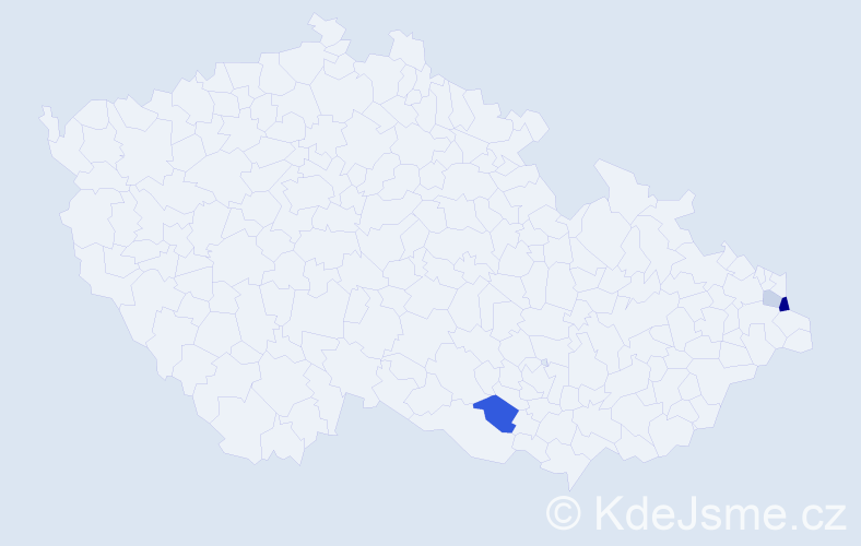 Příjmení: 'Brijová', počet výskytů 7 v celé ČR